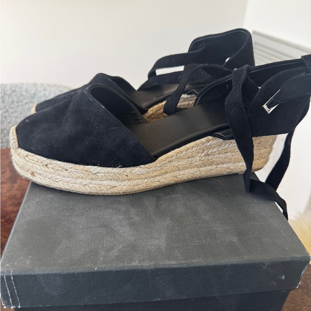 Rag & Bone Black Espadrille Sandals with Ankle Strap size 10